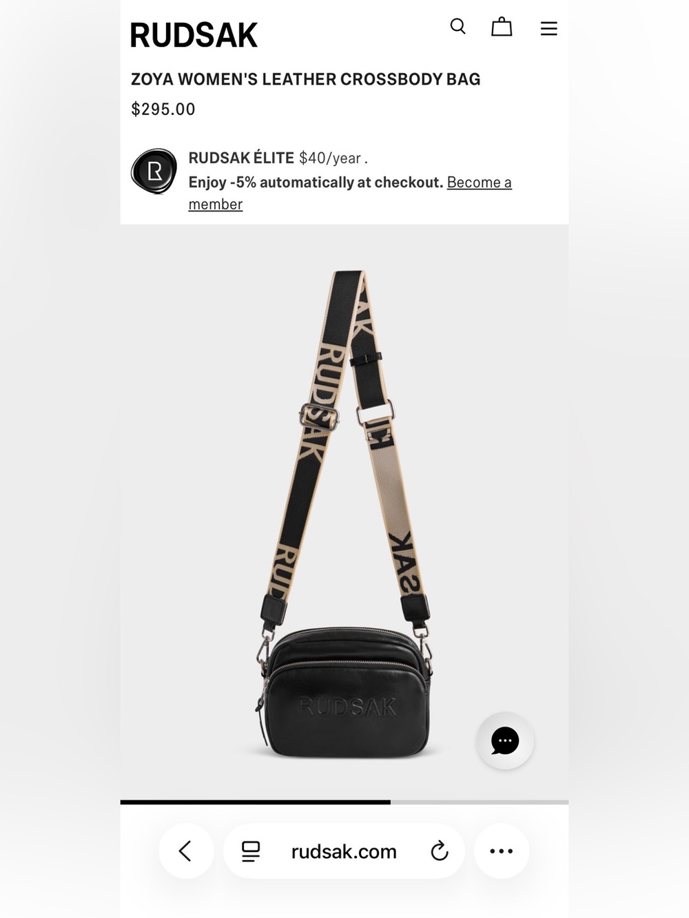 RUDSAK Black Crossbody Bag with White Branded Strap - Picture 4 of 5